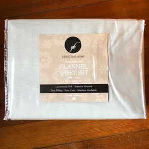 Light Grey King Flannel Sheet Set, NIB